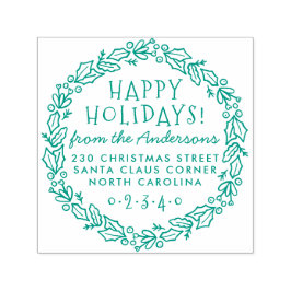 クリスマスボタニカルリース名&差出人住所 セルフインキングスタンプ