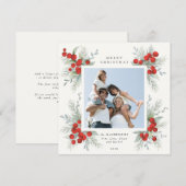 クリスマスボタニカルレッドベリーズホリデーフォト (正面/裏面)