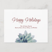 クリスマスボタニカル多肉性フェスティバルタイポグラフィ シーズンポストカード (正面)