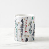 クリスマスボタニカル木製板 コーヒーマグカップ (中央)