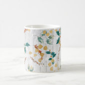 クリスマスボタニカル木製板 コーヒーマグカップ (中央)