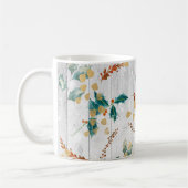 クリスマスボタニカル木製板 コーヒーマグカップ (左)