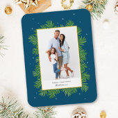 クリスマスボタニカル緑シンプル色のエレガント写真 マグネット