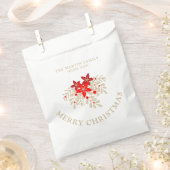 クリスマスボタニックホリーブランチアンドポインセティアス フェイバーバッグ (クリップ留めされた状態)