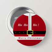クリスマスボタンおもしろいサンタクロースの贈り物 缶バッジ (正面&裏面)
