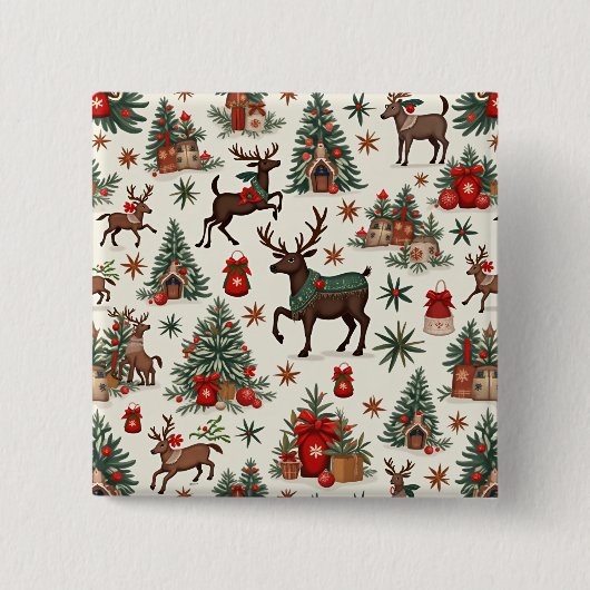クリスマスボタン 缶バッジ (正面)