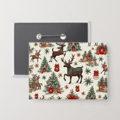 クリスマスボタン 缶バッジ (正面/裏面)