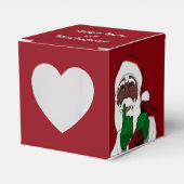 クリスマスボックスをパーソナライズしたブラックサンタギフトボックス フェイバーボックス (正面サイド)