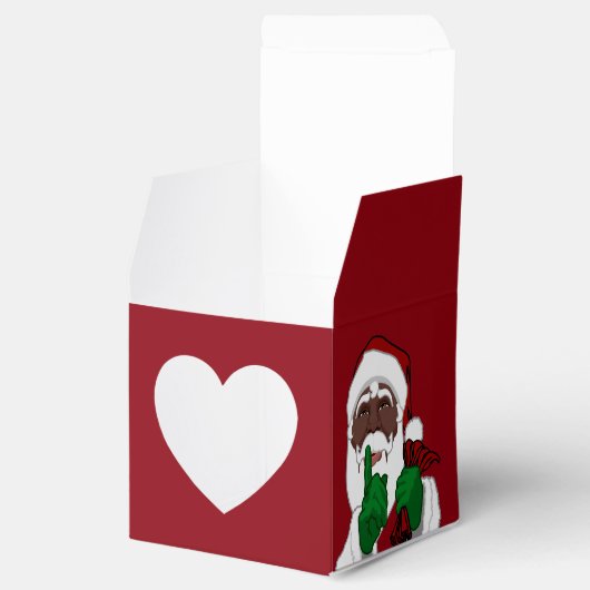 クリスマスボックスをパーソナライズしたブラックサンタギフトボックス フェイバーボックス (オープン)