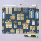 クリスマスボックスティッシュペーパー 薄葉紙 (クラフト)