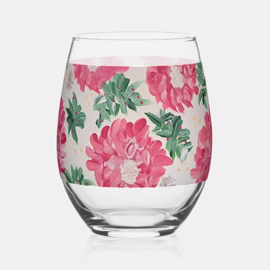 クリスマスボナンザフローラ ステムなしワイングラス (正面)