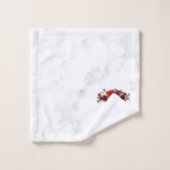 クリスマスボホシックフローラブランチ大理石モノグラム バスタオルセット (ウォッシュタオル)