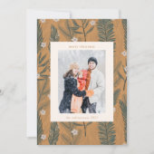 クリスマスボホタン緑2枚の縦写真 シーズンカード (正面)