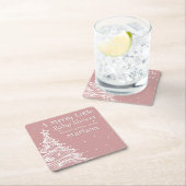 クリスマスボホピンクボーイ赤ちゃんシャワー スクエアペーパーコースター (インサイチュ)