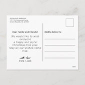 クリスマスボホフラワーグリーティングススススススススカンジナビア シーズンポストカード (裏面)