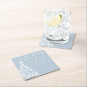 クリスマスボホブルーボーイベビーシャワー スクエアペーパーコースター (インサイチュ)