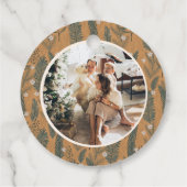 クリスマスボホボタニカルグリーンリー写真カスタム フェイバータグ (裏面)