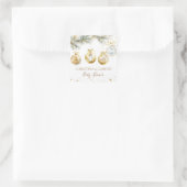 クリスマスボホメリー小さな赤ちゃんシャワー スクエアシール (バッグ)