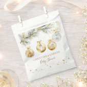 クリスマスボホメリー小さな赤ちゃんシャワー フェイバーバッグ (クリップ留めされた状態)