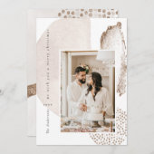 クリスマスボホモダン幾何学的フォトホリデーカード シーズンカード (正面/裏面)