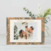 クリスマスボモダンーホ植物緑2枚の写真 シーズンカード (スタンド正面)