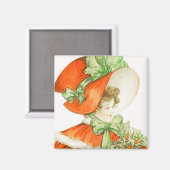 クリスマスボンネットヴィンテージ磁石 マグネット (正面/裏面)