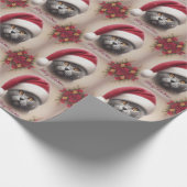 クリスマスボンベイ猫、メリークリスマスボンベイ子猫 ラッピングペーパー (角)