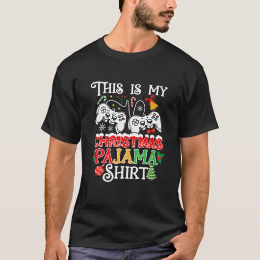 クリスマスボーイズ男性ビデオゲーマーこれは私のクリスマス Tシャツ (正面)