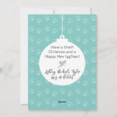 クリスマスボーイタリアンブルグレイハウンド犬のシルエット シーズンカード (裏面)