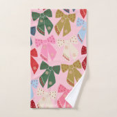 クリスマスボーズコケットピンク バスタオルセット (ハンドタオル)