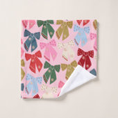 クリスマスボーズコケットピンク バスタオルセット (ウォッシュタオル)