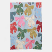 クリスマスボーズコケットブルー キッチンタオル (縦)