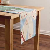クリスマスボーズコケットブルー ショートテーブルランナー (インサイチュ)