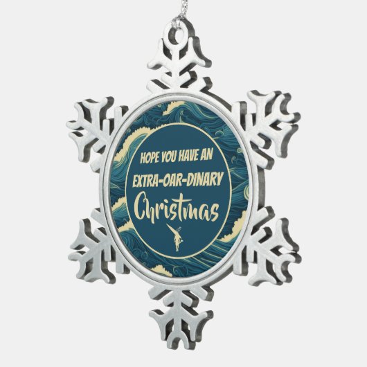 クリスマスボートおもしろいオーナメント スノーフレークピューターオーナメント (右)