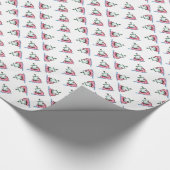 クリスマスボートでセーリングするペンギンメンズ ラッピングペーパー (角)