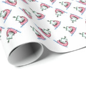 クリスマスボートでセーリングするペンギンメンズ ラッピングペーパー (ロールコーナー)