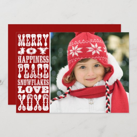クリスマスボードフォトホリデーカード シーズンカード (正面/裏面)