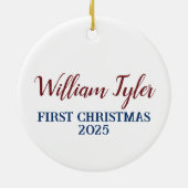 クリスマスボードブルの水彩三色 セラミックオーナメント (裏面)