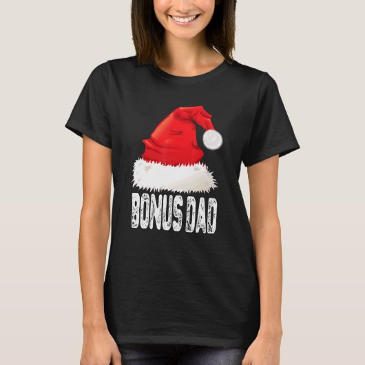 クリスマスボーナスパパサンタハットクリスマスマッチングファミリー Tシャツ (正面)