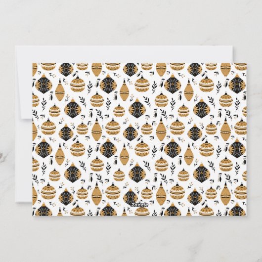 クリスマスボーパターン(の模様が)あるブル4枚の写真パーソナライズされた シーズンカード (裏面)