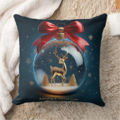 クリスマスボーブルのゴールデンディアーオーナメント クッション (ブランケット)