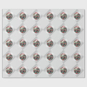 クリスマスボーブルの木の飾りに銀色の赤緑 ラッピングペーパー (フラット)