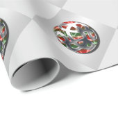 クリスマスボーブルの木の飾りに銀色の赤緑 ラッピングペーパー (ロールコーナー)