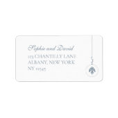 クリスマスボーブルオーナメントアイスブルー結婚ズの返信 ラベル (正面)