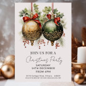 クリスマスボーブルズレッドグリーン金ゴールドホリデー 招待状