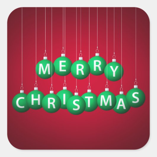 クリスマスボーブル スクエアシール (正面)