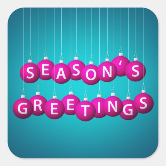 クリスマスボーブル スクエアシール (正面)