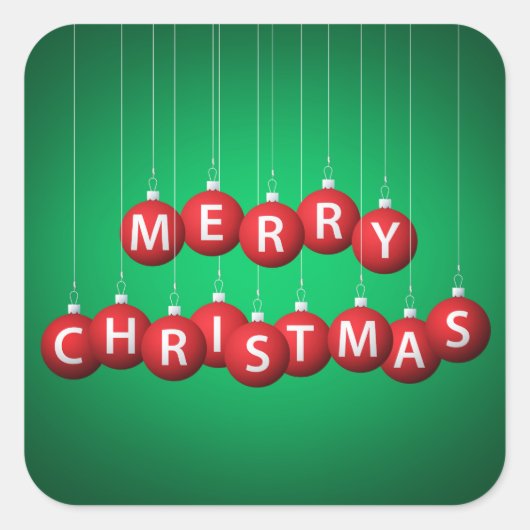 クリスマスボーブル スクエアシール (正面)