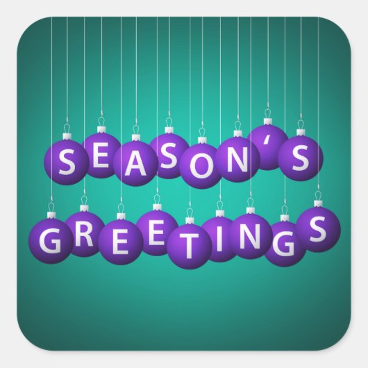 クリスマスボーブル スクエアシール (正面)