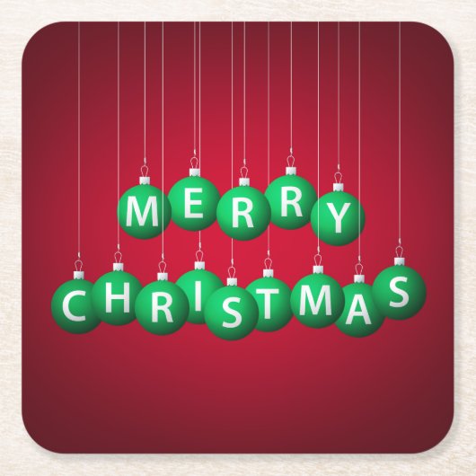 クリスマスボーブル スクエアペーパーコースター (正面)